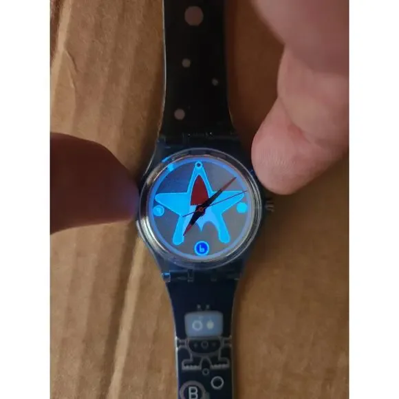 Vintage Swatch Loomi watch "Bleep" GN904. Rare working Loomi backlight. New - Picture 13 of 13
